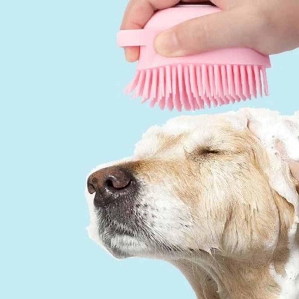 PET MASSAGE SCRUB DISPENSING BATH BRUSH